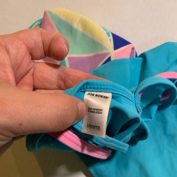 Vtg Joe Boxer Girls Sz Lg 10/12 Retro Look One Piece Swimsuit (I) - Picture 8 of 8